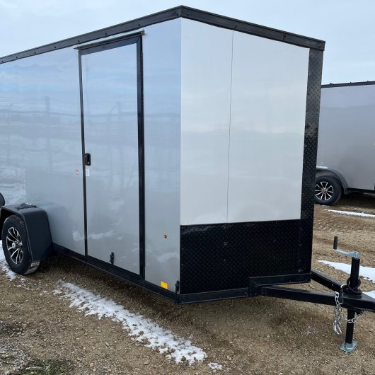 New 6ft x 12ft Single Axle Cargo Trailer, Ramp Door, +6″ Height, +more