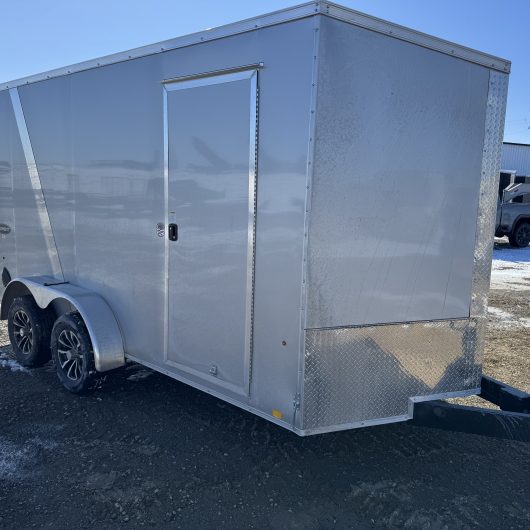 7x14ft Tandem Axle Cargo Trailer w/Ramp, Extra Height, Alum Rims +more