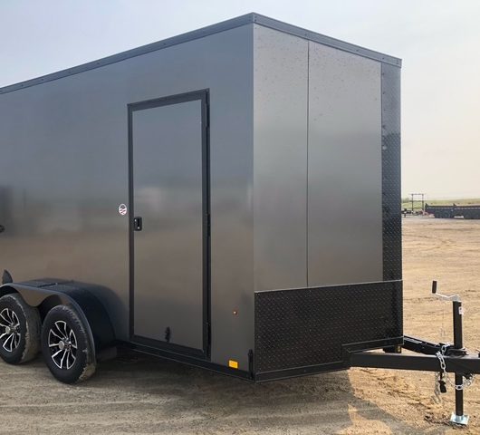 New 7×12′ Cargo Trailer, Ramp, 7ft Interior Height