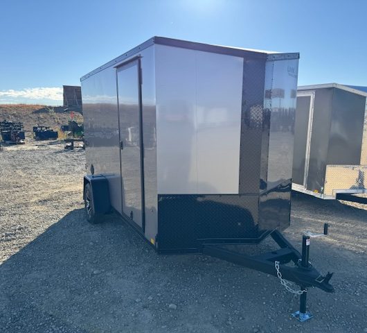 New 6×12′ Cargo Trailer, Blackout Pkg, ramp door, + more