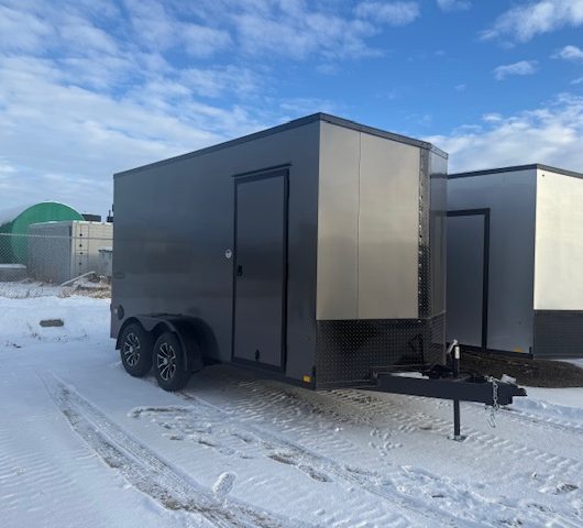 7x14ft Tandem Axle Cargo Trailer w/Double Doors, Blackout Pkg + more