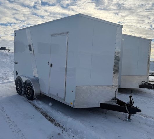 7x14ft Tandem Axle Cargo Trailer w/Double Doors, Aluminum Rims+more