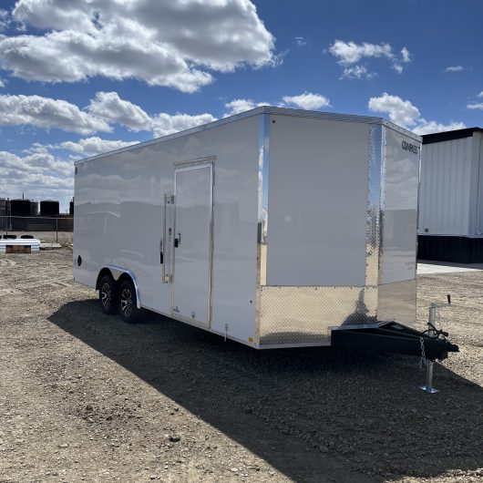 New 8.5 x 20 COMPASS Indigo DLX White Car Hauler